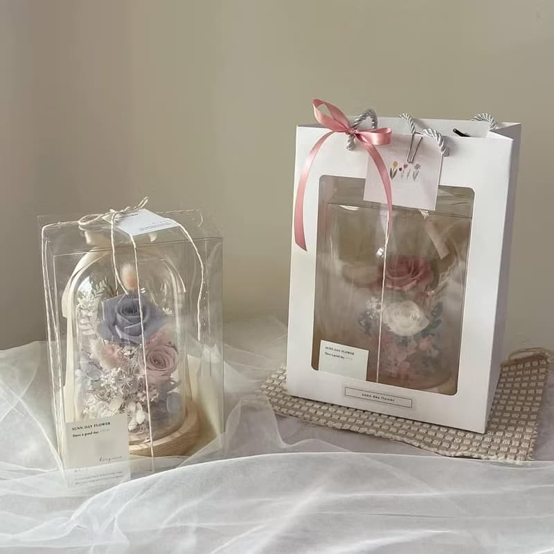 【永生玻璃花盅】永生花夜燈 情人節禮物 生日禮物 永生花 玻璃盅