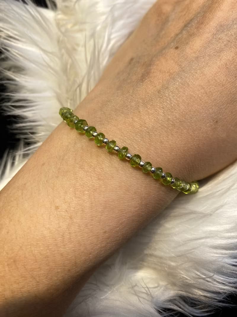 天然 橄欖石 手鍊 天然寶石手串 尼泊爾 手工製 925純銀