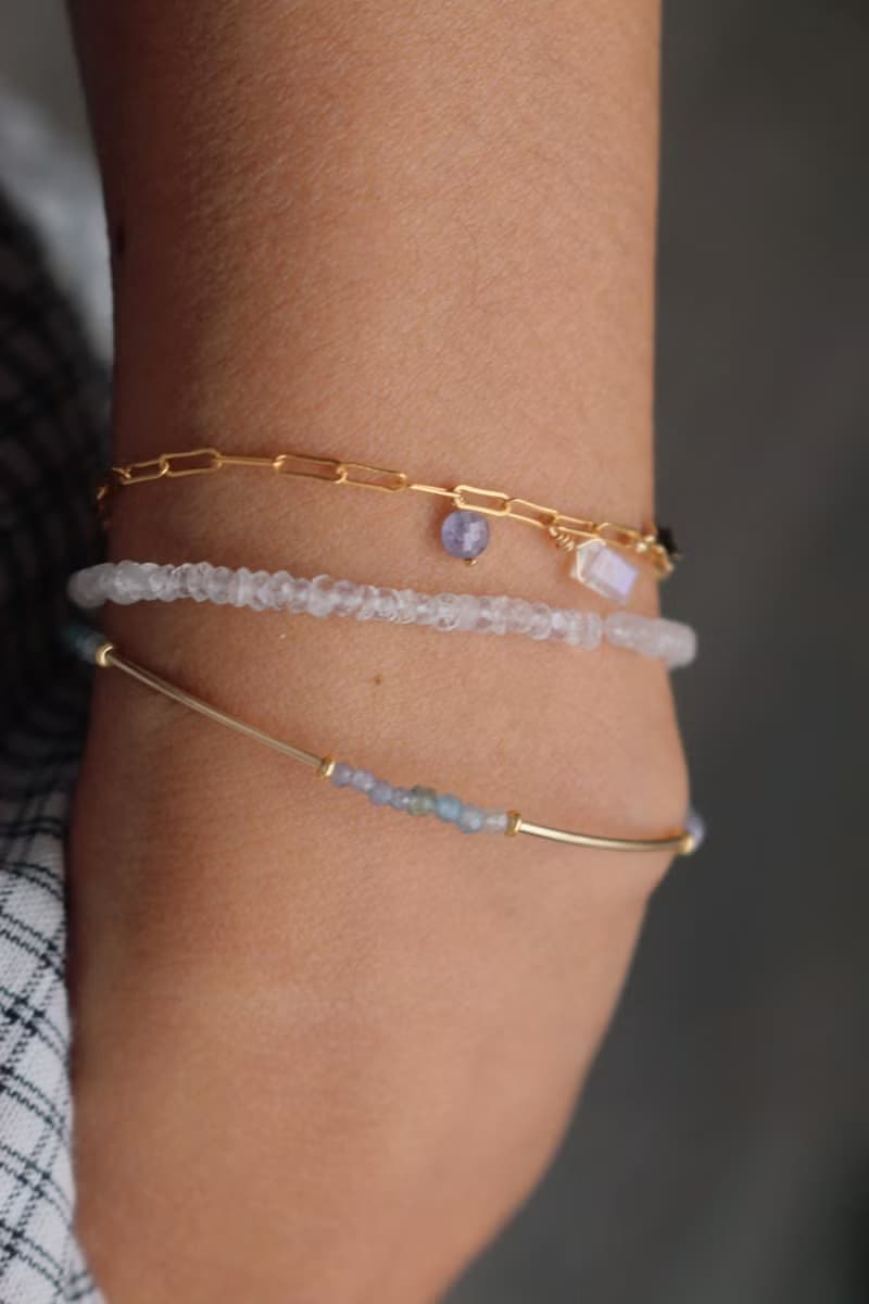 十二月誕生石 坦桑石 磷灰石 手鍊 - 天使 -