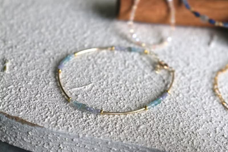 十二月誕生石 坦桑石 磷灰石 手鍊 - 天使 -