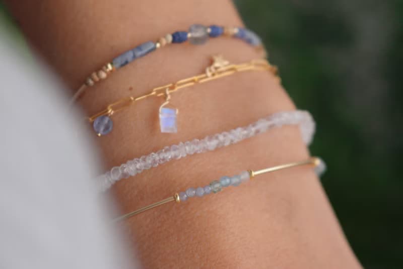 十二月誕生石 坦桑石 磷灰石 手鍊 - 天使 -