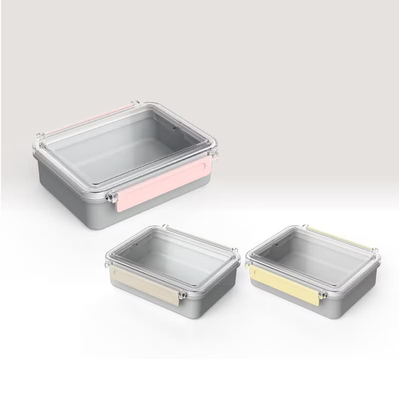 【粉色系列】食物盒 (附活動隔片) (525 ml)