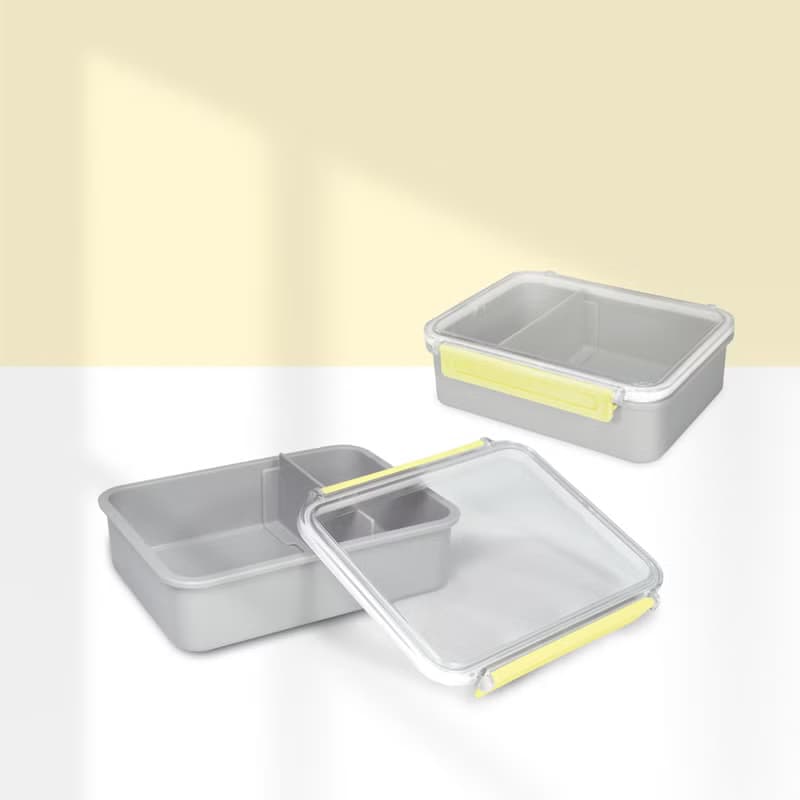 【粉色系列】食物盒 (附活動隔片) (525 ml)