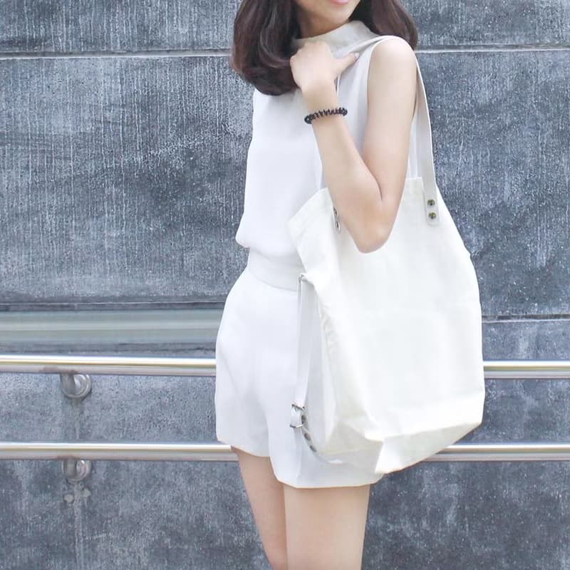 白色 帆布托特包 - Signature Tote