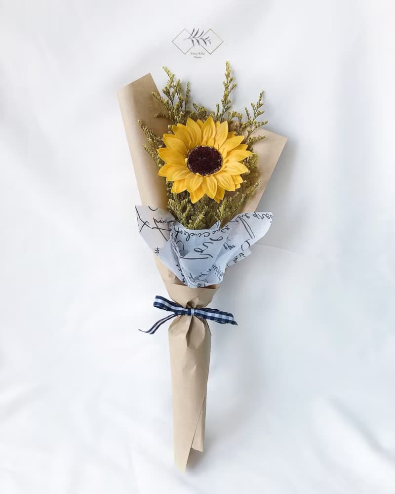 單枝向日葵乾燥花束 香芬花 太陽花