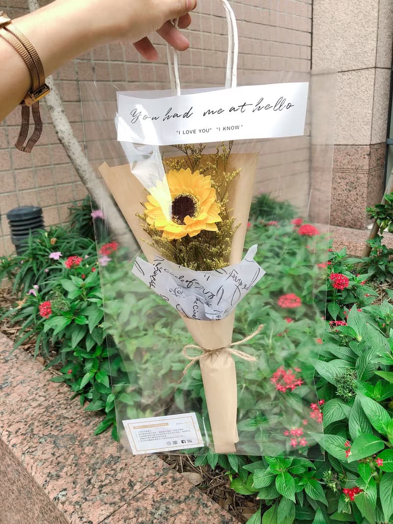 單枝向日葵乾燥花束 香芬花 太陽花