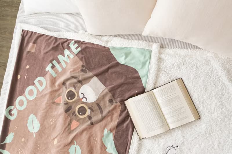 薄荷巧克力口味的貓咪羊羔絨毯 冷氣毯 午睡毯 寵物毯