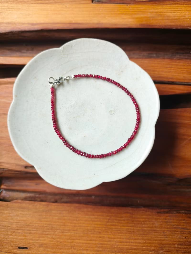 赤心守念 天然紅尖晶石手鍊 純淨能量 簡約設計