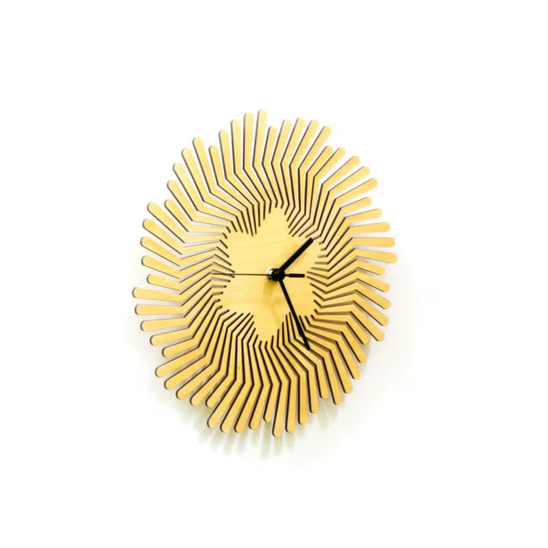 Supernova 天然 - 手工製天然木鐳射切割掛鐘