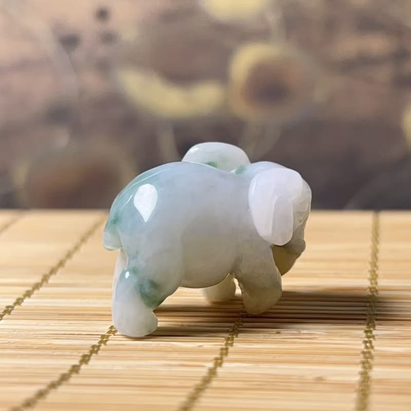 【吉象如意】飄藍花翡翠大象 | 天然緬甸玉A貨翡翠 | 送禮