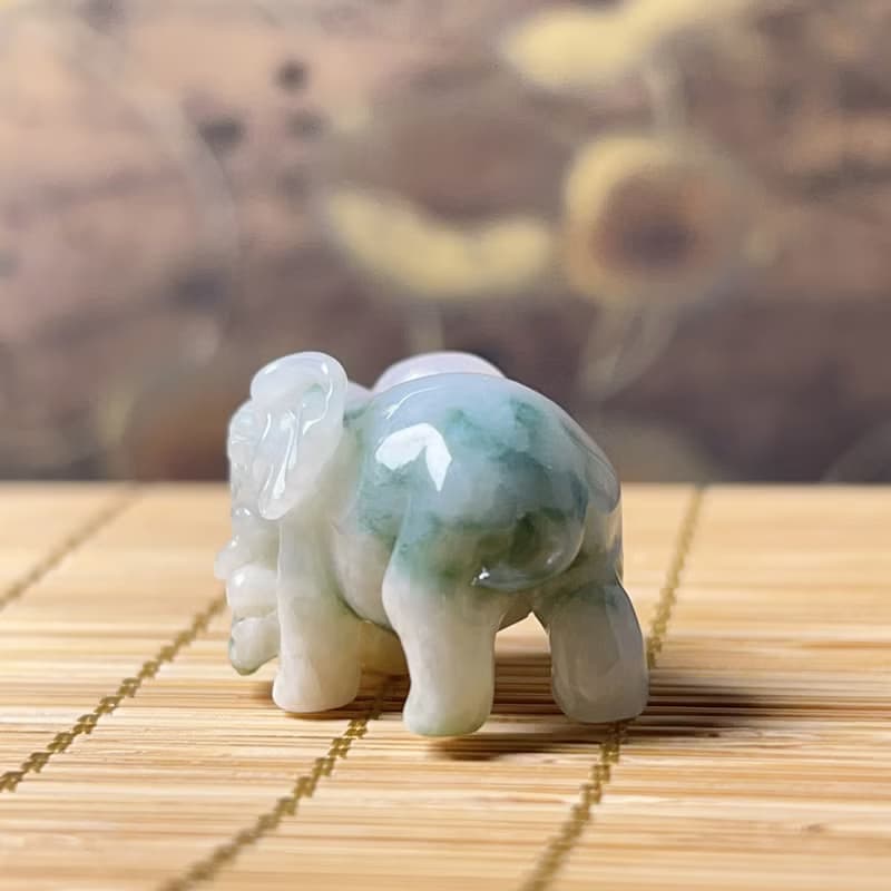 【吉象如意】飄藍花翡翠大象 | 天然緬甸玉A貨翡翠 | 送禮