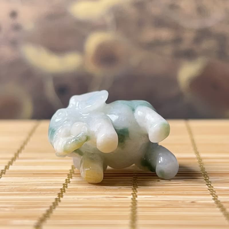 【吉象如意】飄藍花翡翠大象 | 天然緬甸玉A貨翡翠 | 送禮