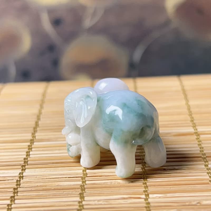 【吉象如意】飄藍花翡翠大象 | 天然緬甸玉A貨翡翠 | 送禮