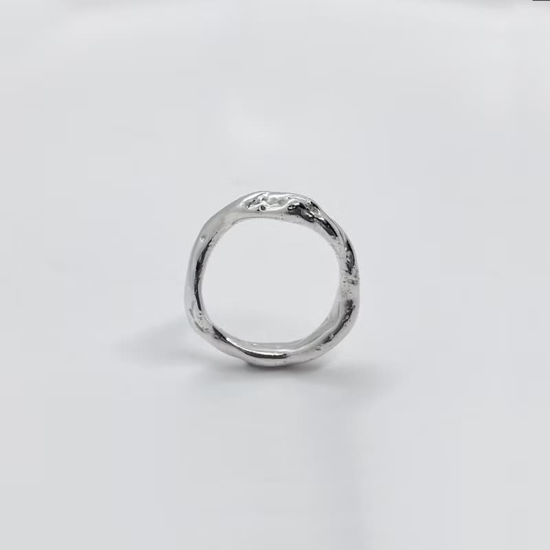 Melting circle - No.01 / 融化的圓 純銀戒指單件