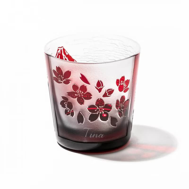 (一對價)150cc【太武朗工房】赤富士與波富士對杯 江戶硝子