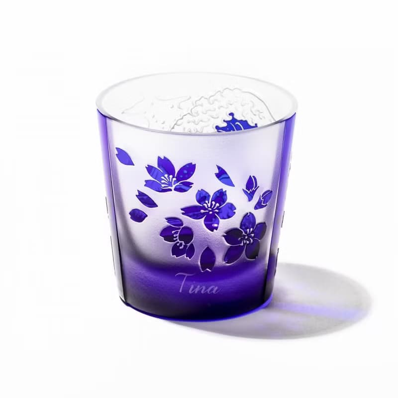 (一對價)150cc【太武朗工房】赤富士與波富士對杯 江戶硝子