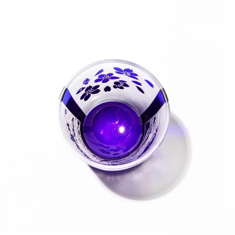 (一對價)150cc【太武朗工房】赤富士與波富士對杯 江戶硝子