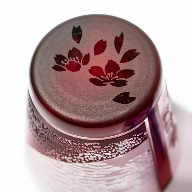 (一對價)150cc【太武朗工房】赤富士與波富士對杯 江戶硝子