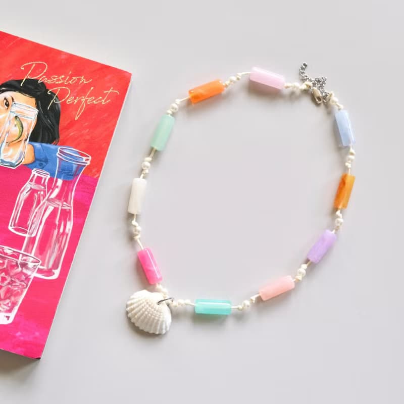 Necklace Holiday ChooChoo • Boho Chic Beach Handmade Fashion Beach Jewelry Jade
