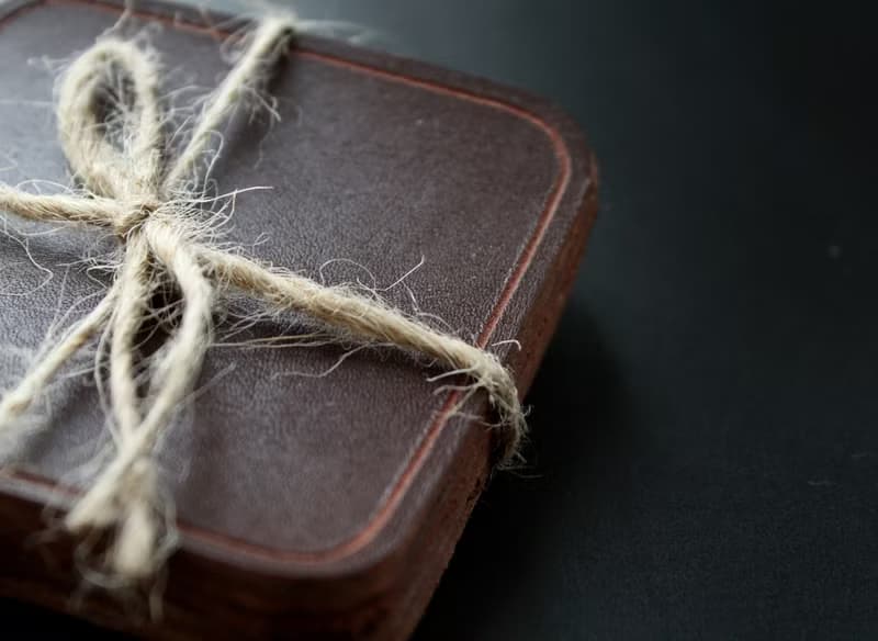 Genuine Leather Coaster Set of 4 Coasters Dark brown Drink Coaster square Saddle