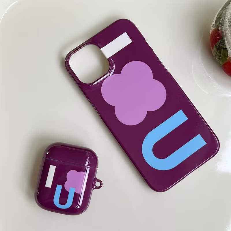 I Clover U iPhone Case (dark magenta)