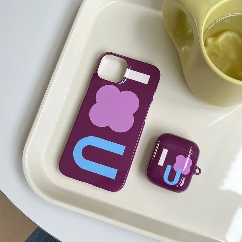 I Clover U iPhone Case (dark magenta)