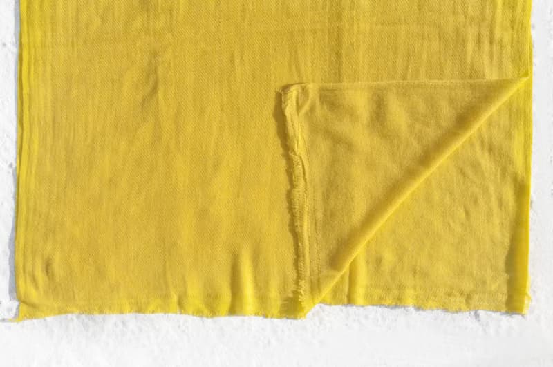 Pashmina 羊絨圍巾 編織圍巾 手工編織 喀什米爾Cashmere/羊絨圍巾/純羊毛圍巾披巾/戒指絨披肩-陽光黃色