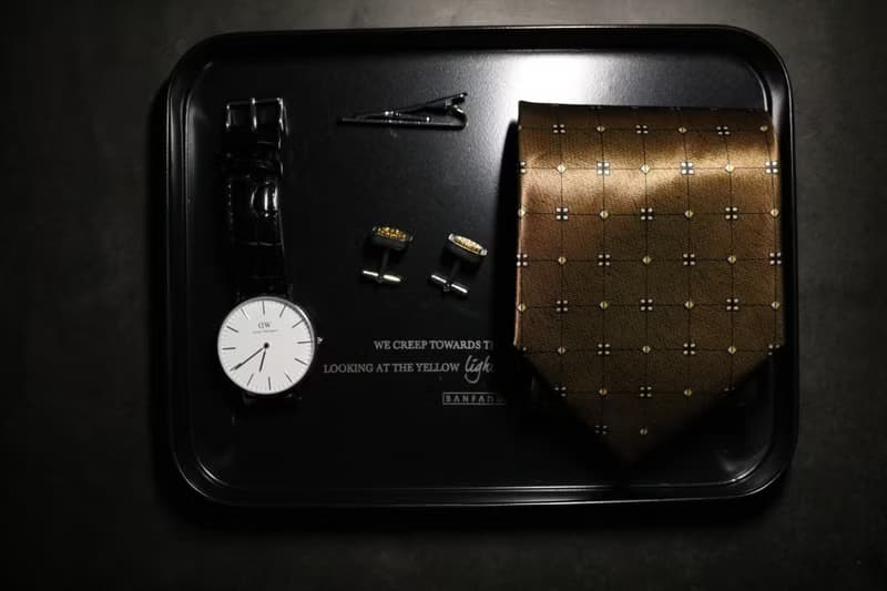 复古金色花纹领带商务型男正装百搭necktie