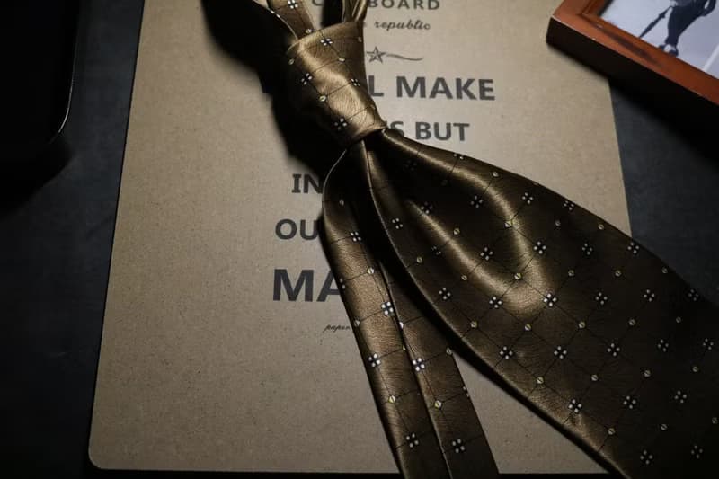 复古金色花纹领带商务型男正装百搭necktie