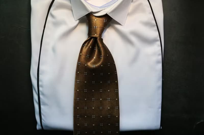 复古金色花纹领带商务型男正装百搭necktie