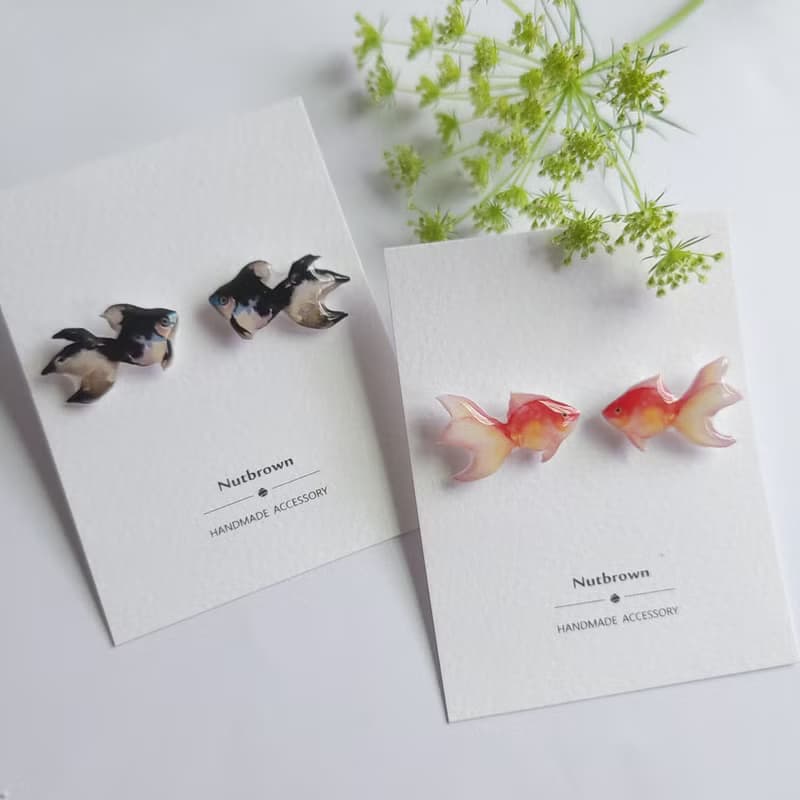 【動物們 No.075】夏日金魚 耳環/耳夾