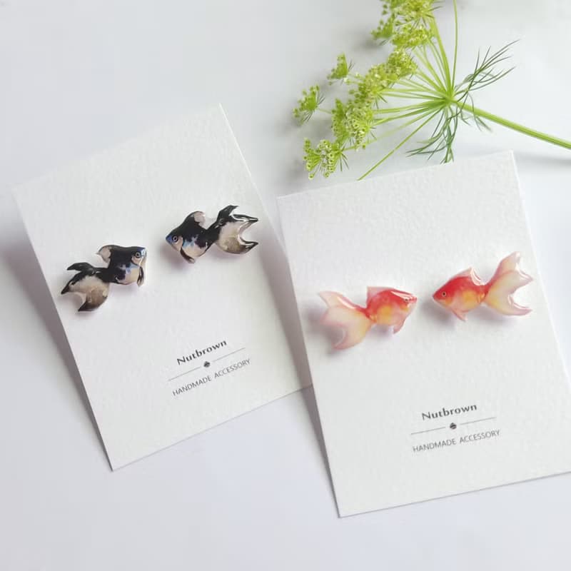 【動物們 No.075】夏日金魚 耳環/耳夾