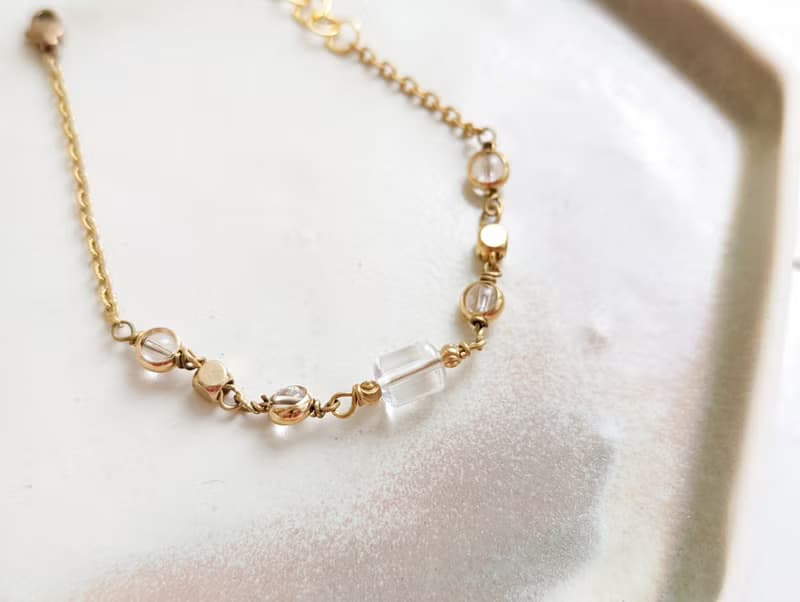 ||木織金||白水晶手鍊項鍊