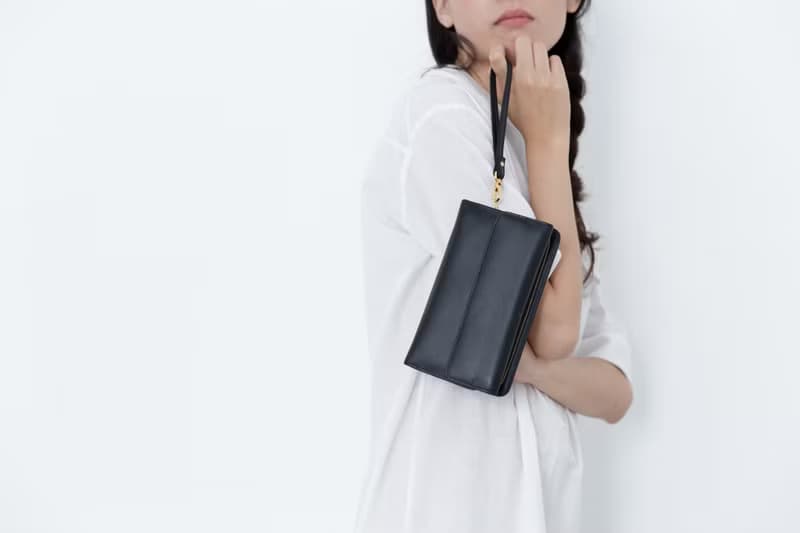 HAPPY - MINIMAL SOFT COW LEATHER PURSE/LONG WALLET-BLACK