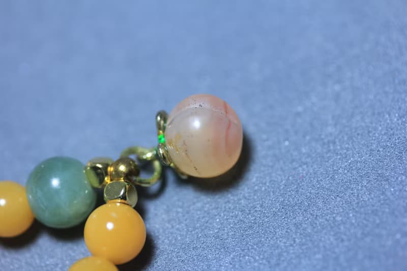 【水蜜桃手鏈】天然黃龍玉6mm 圓珠 甜蜜蜜手串送禮女款