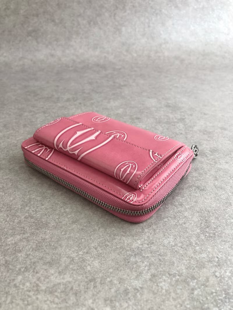 【 日本直送　名牌中古包 】Cartier カルティエ ハッピーバースデー 財布 ピンク エナメルレザー 二つ折り財布 vintage akkt2f