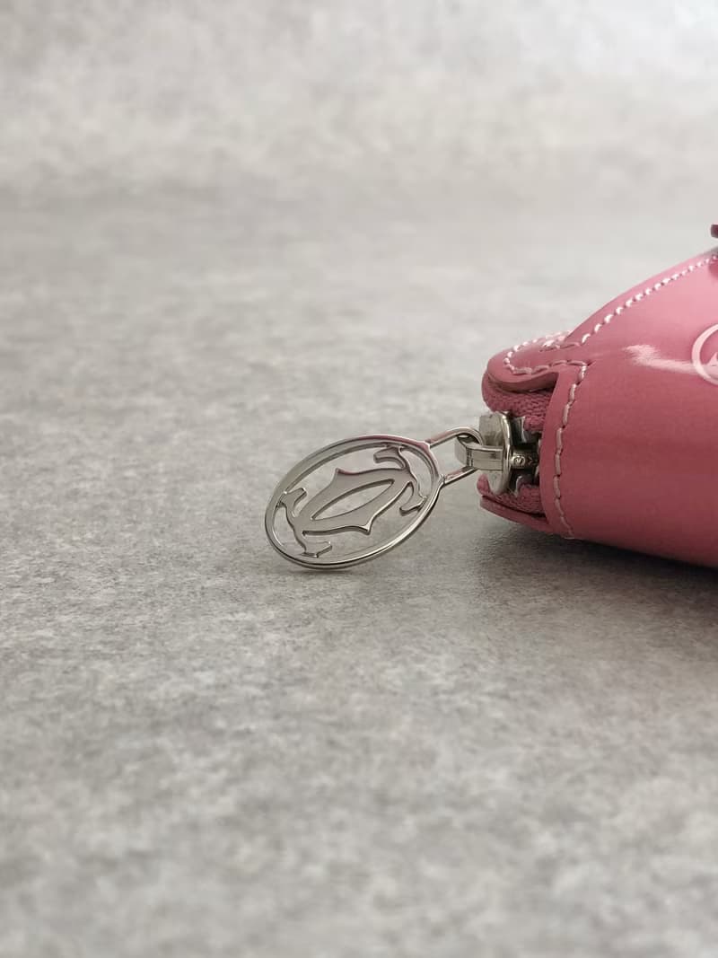 【 日本直送　名牌中古包 】Cartier カルティエ ハッピーバースデー 財布 ピンク エナメルレザー 二つ折り財布 vintage akkt2f