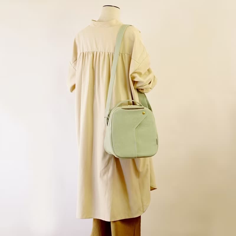 ショコラ / ペールグリーン × カーキ 【受注制作】 Trocco 帆布バッグ