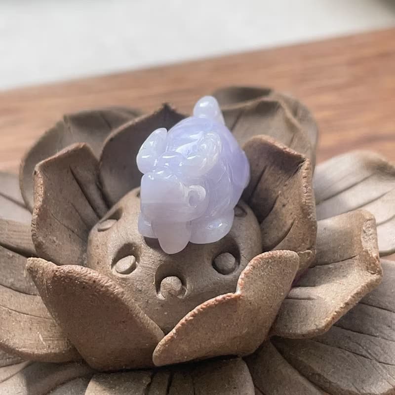 紫羅蘭翡翠龍龜小擺飾 | 天然緬甸玉翡翠A貨