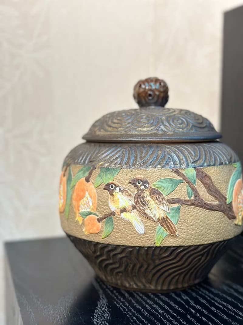手工刻花__花鳥茶倉浮雕系列