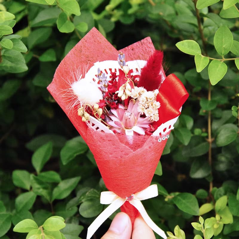 Goody Bag - 迷你乾燥花束(中)+卡片禮盒組 生日禮物 聖誕禮物