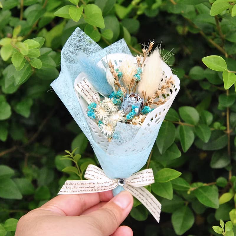 Goody Bag - 迷你乾燥花束(中)+卡片禮盒組 生日禮物 聖誕禮物