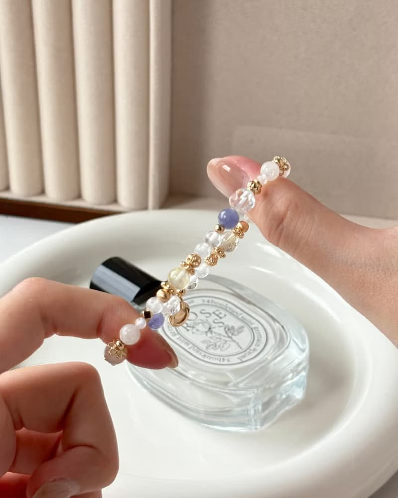 /月光庭/撫平情緒 直覺力 財運 愛情丹泉石 白水晶 月光石 金髮晶