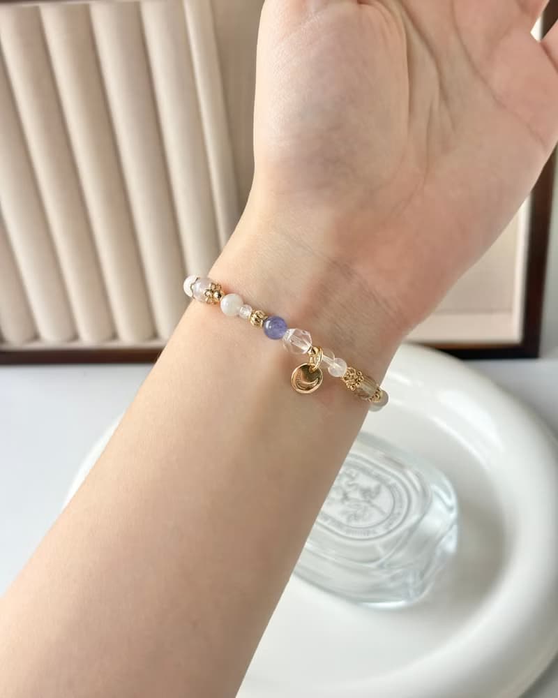 /月光庭/撫平情緒 直覺力 財運 愛情丹泉石 白水晶 月光石 金髮晶