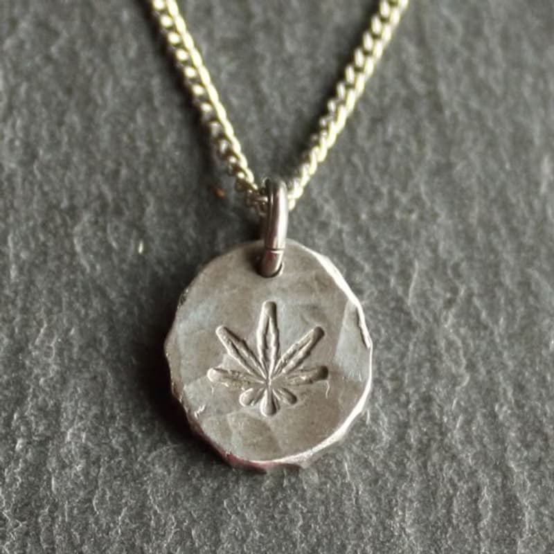 錫×銀項鍊 蓋章錫項鍊 麻