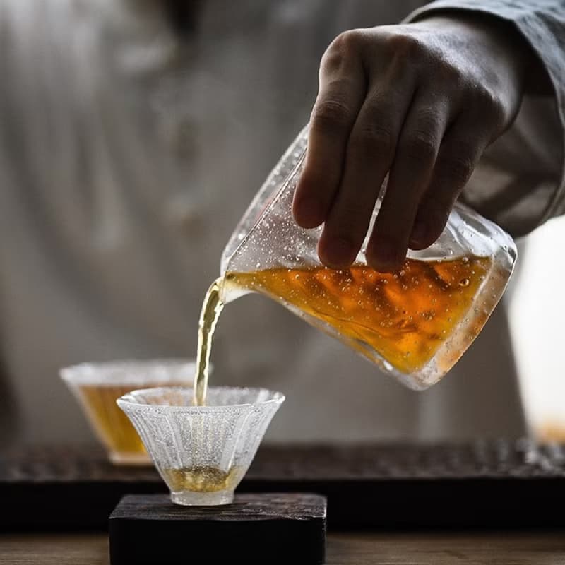 聞說|日式霜感琉璃氣泡錘紋公道杯