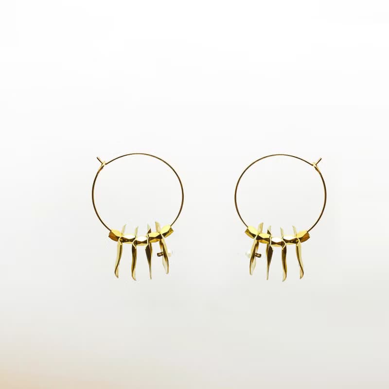 黃銅珍珠耳環 幾何耳環 14kgf耳環 簡約耳環 北歐風格 情人節禮物