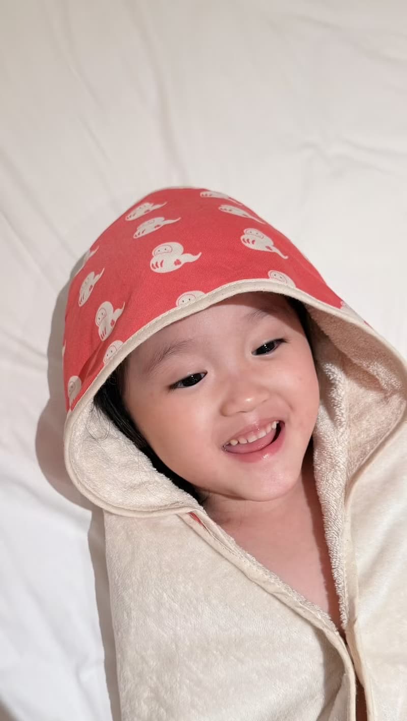 【蛇年限定】滿福寶小蘑菇天然棉紗浴巾/包巾 嬰兒 新生兒 彌月禮