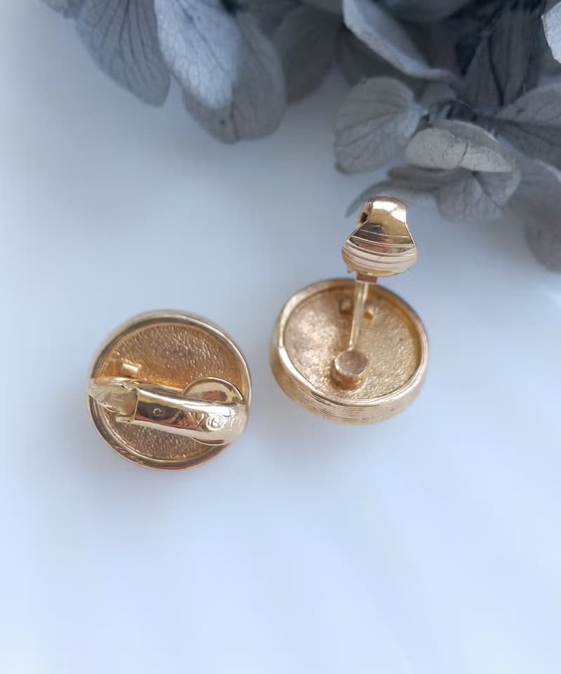 Vintage Jewelry 西洋古董飾品 AVON 摩登 簡約風格 夾式耳環