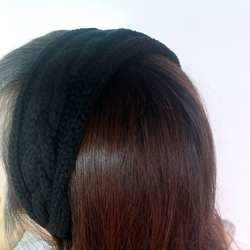 Black Knitted Headband,Knitting Headband,No SLIP / NO headache / No hard